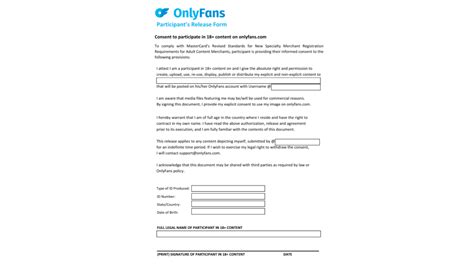 release form for only fans|OnlyFans Release Form : What You Must Know